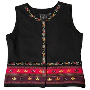 Vintage Valencia Vest XL Unique details Black Cotton